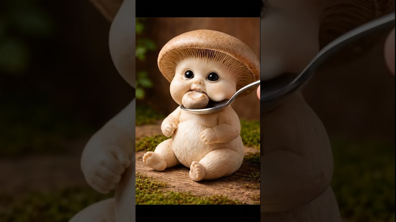 “Tiny Baby Mushrooms ASMR 🍄 | Relaxing Eating Sounds”