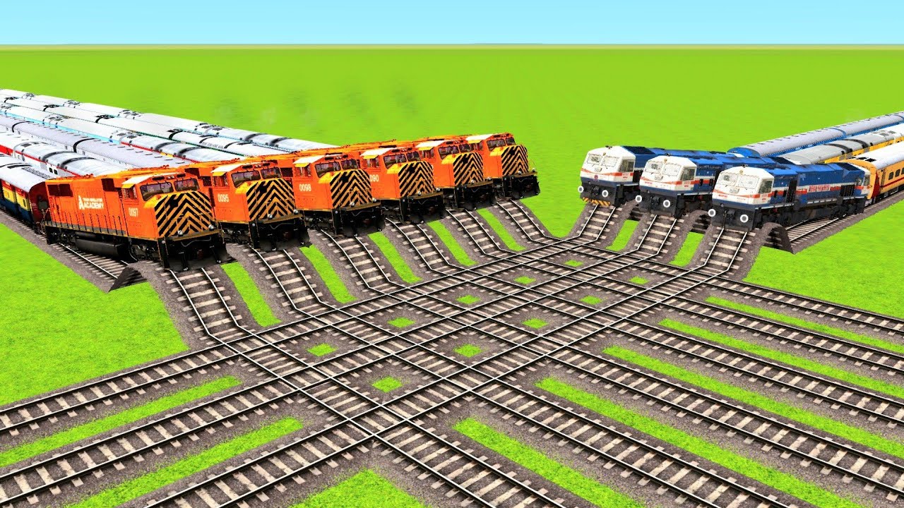 SIX SAME GLOBAL TRAINS & THREE SAME WDP 4D TRAINS PASSING THROUGH ON BUMPS RAILROAD|Train Simulator|