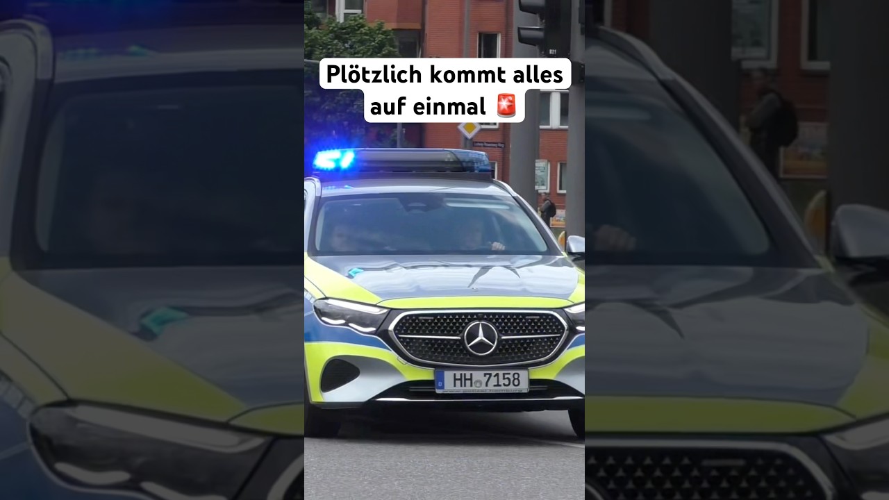Pl&ouml;tzlich kommt alles auf einmal #polizei #hamburg #feuerwehr #einsatzfahrt #alarmfahrt #blaulicht