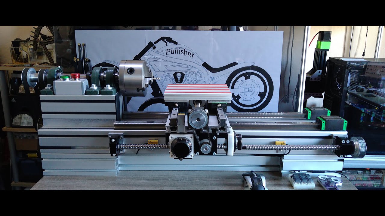 DIY CNC Lathe controlled with MACH3 build by #Hayri #MACH3 #PCBWay com Part 7