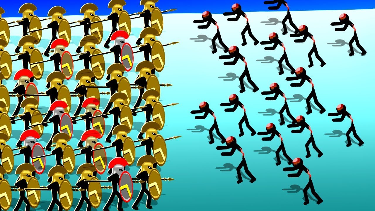 Over 100 Elite Stickman Speartons Defeat Swarms of Zombies in Stick War Legacy!
