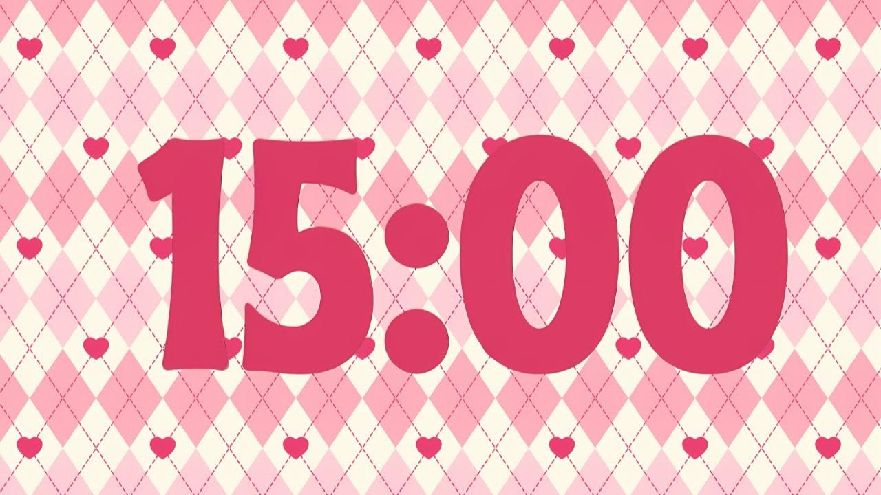 ❤️ 15-Minute Heart Timer | Valentine's Day Countdown with Relaxing Music 💕🎶