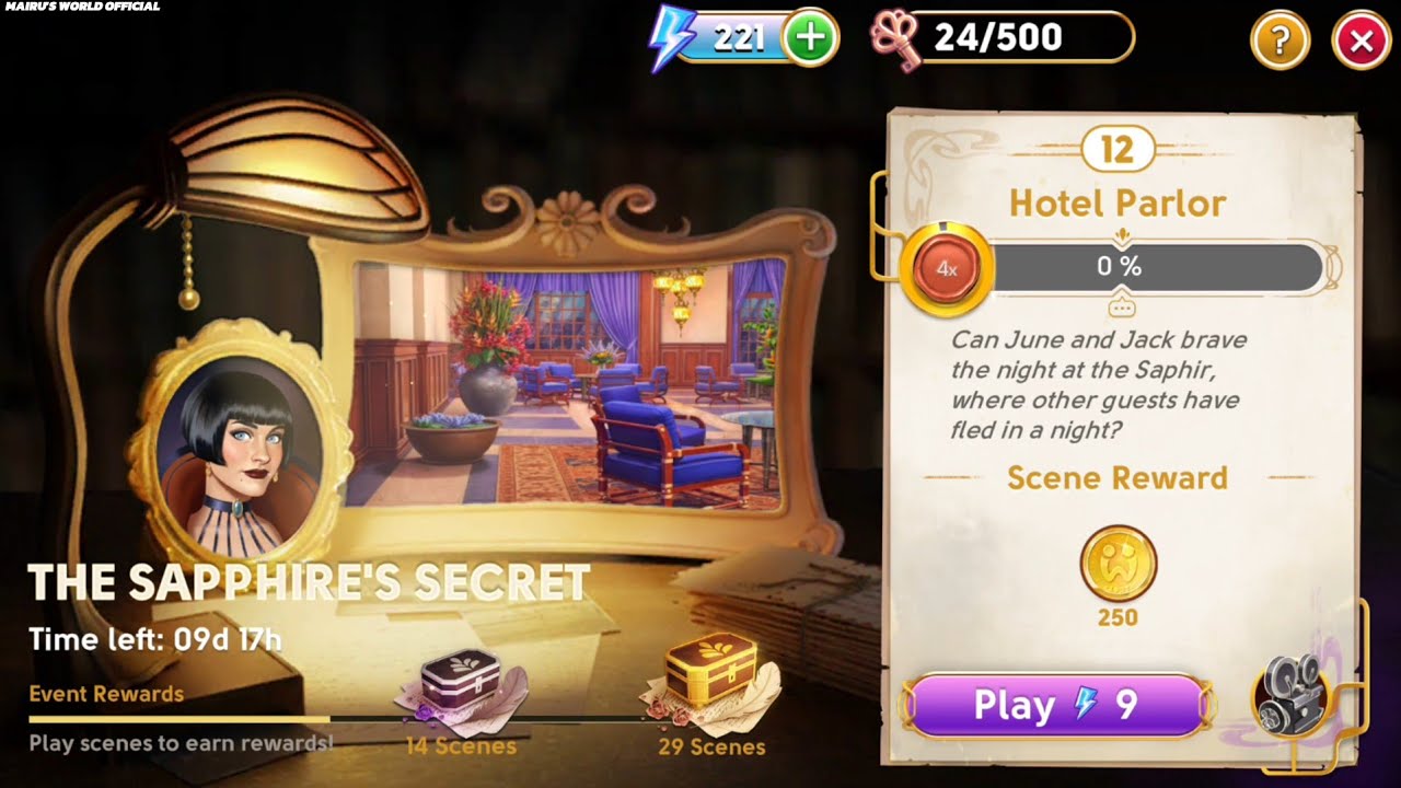 June's Journey Secrets 31 Scene 12 Hotel Parlor Silhouette Mode 4K ULTRA HD