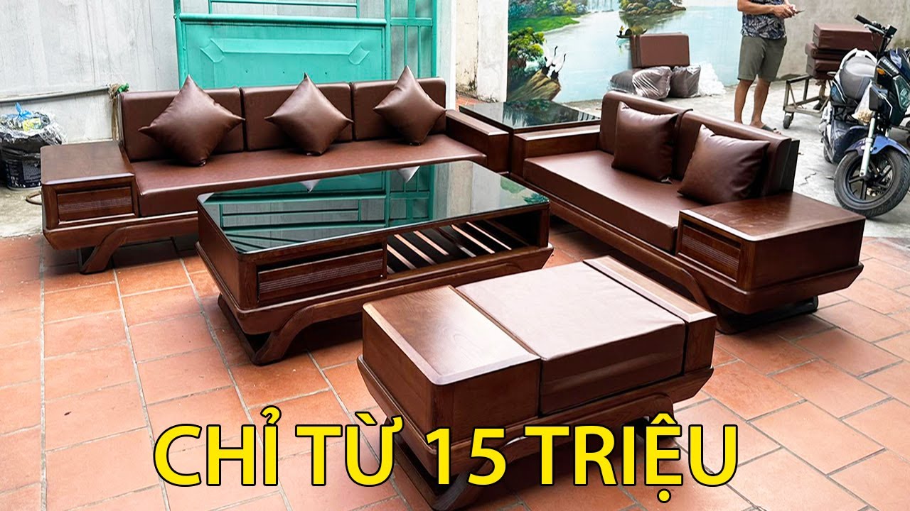 Giới Thiệu Và Báo Giá Bộ Ghế Sofa Gỗ Sồi Chỉ Tử 15 Triệu - Xưởng Gỗ Nam Tuấn 0975948679