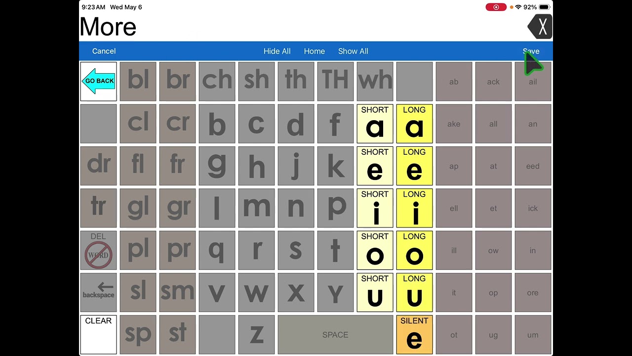 Updated Vocabulary Builder Feature & Hide Show Feature on the LAMP WFL App