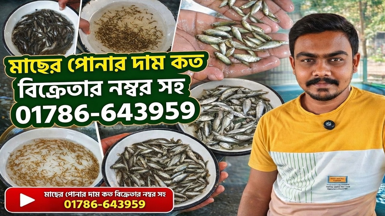 মাছের পোনার দাম কত? বিক্রেতার নম্বর সহ।সারা দেশে পোনা ডেলিভারি করা হয়