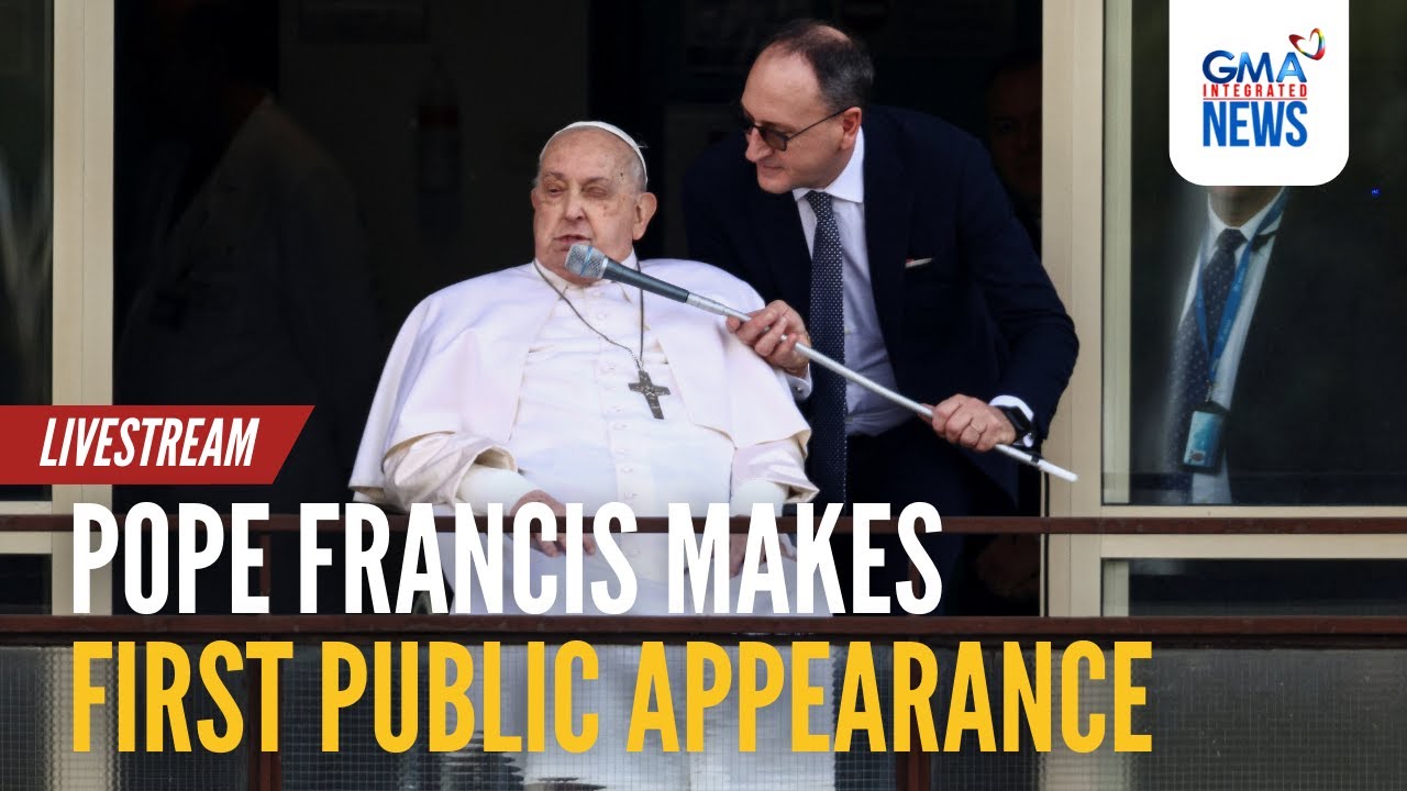 LIVE: Pope Francis makes first public appearance after hospital... | GMA Integrated News - Replay
