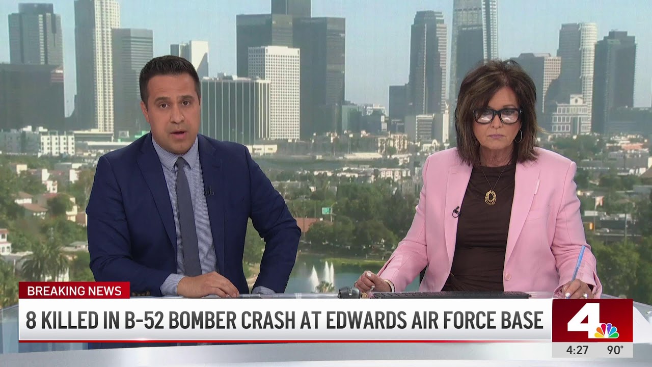 Authorities at Edwards Air Force Base provide update on bomber test mission crash