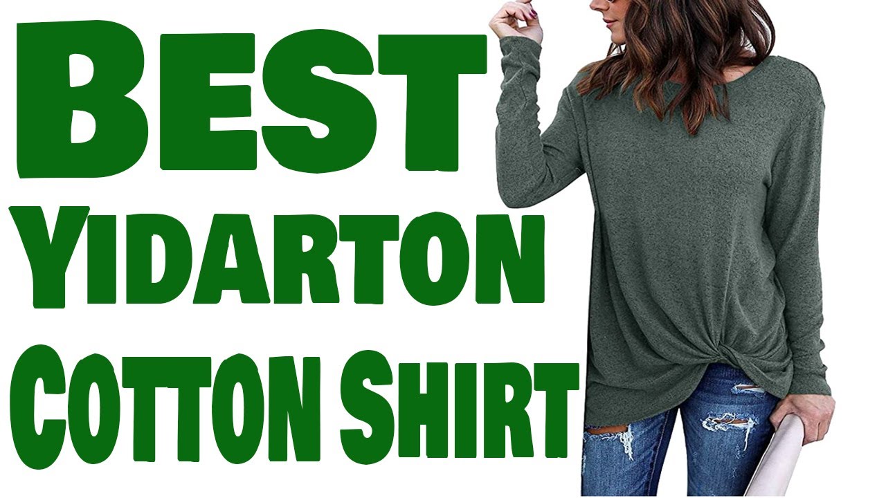 Yidarton Women's Comfy Casual Twist Knot Tunics Tops Blouses Tshirts