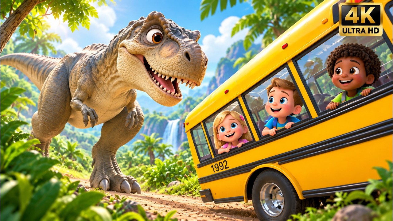 Bus Escape from a Giant Dinosaur! 🦖🚌 | 3D Adventure