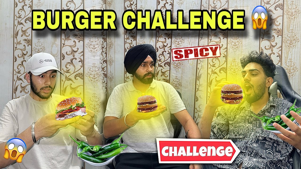 10 BURGER CHALLENGE😨 / BURGER EATING CHALLENGE WITH FRIENDS🔥 | PUNISHMENT🌶️😱 ~ Prabh Buttar