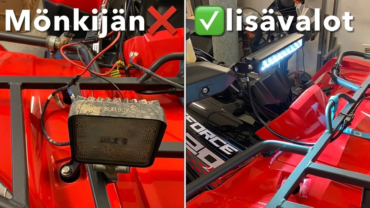 Lisävalo-asennuksen päivitys mönkijään | ATV Work Light update