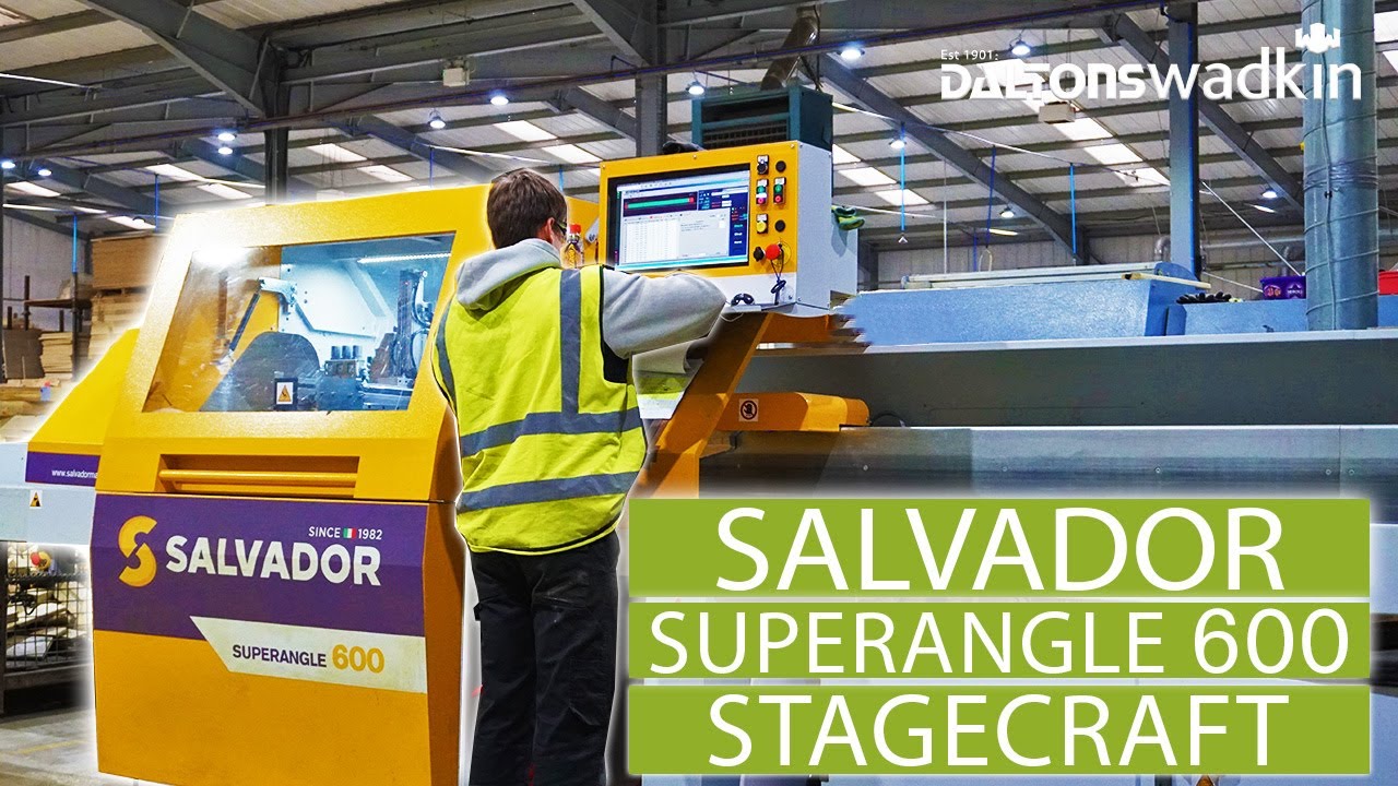 Salvador SuperAngle 600 automatic crosscut saw at Stagecraft