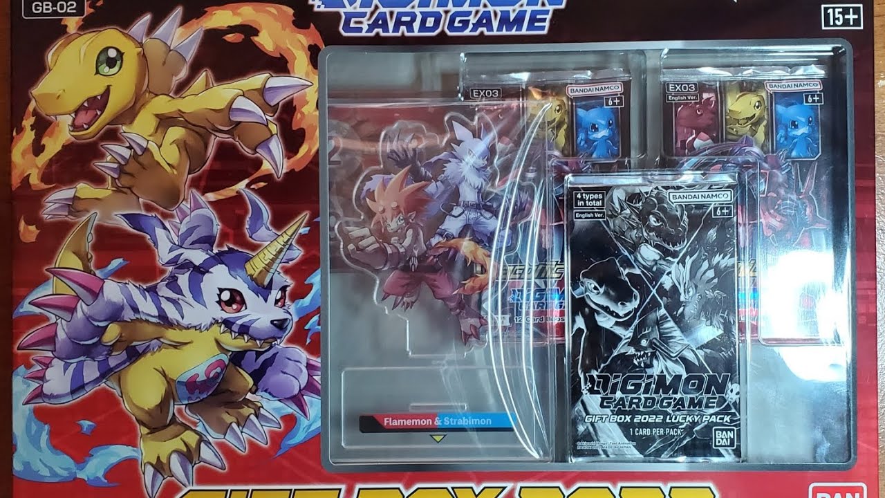 Opening a DIGIMON 2022 Gift Box.