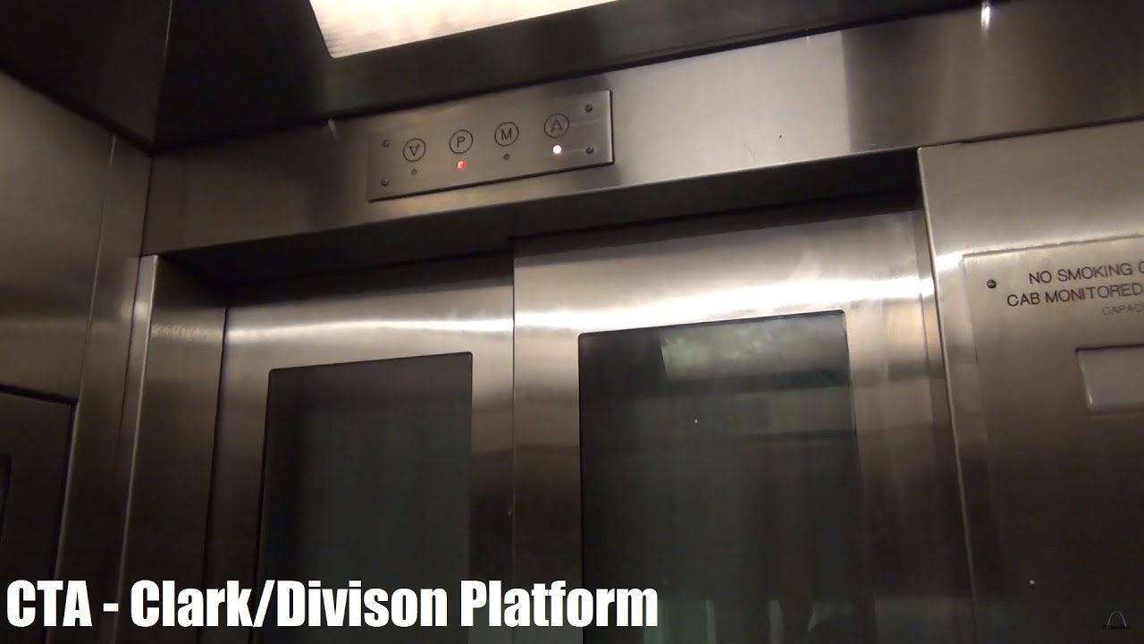 Decent Glass Hydraulic Elevator @ Clark/Division CTA Station Platform - Chicago, IL