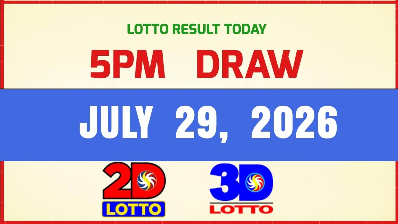 Lotto Result Today 5pm July 29, 2026 PCSO Swertres Ez2