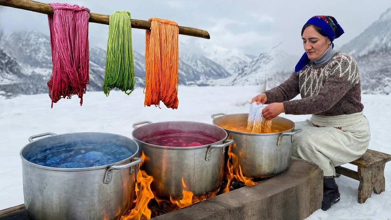 Hand Dyed Yarn And Pink Ravioli In One Mountain Day