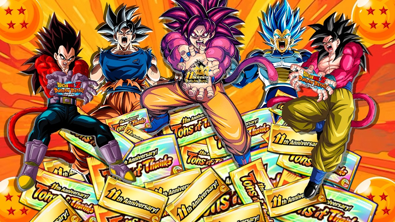 Tirando TODOS los Tickets Rainbow y del 11 Aniversario | Dokkan Battle