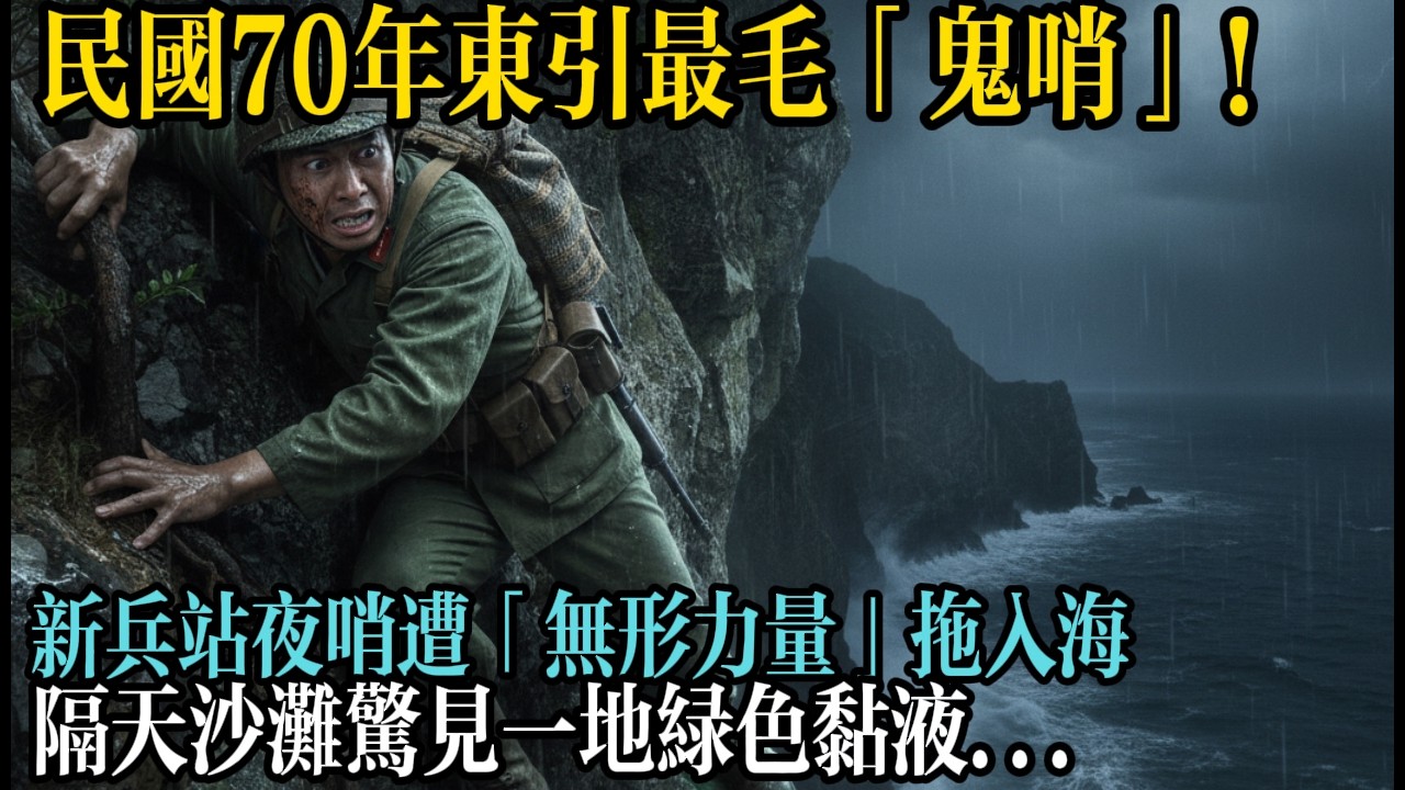 民國70年東引最毛「鬼哨」！新兵站夜哨遭「無形力量」拖入海...連長下令機槍狂掃海面，隔天沙灘驚見「一地綠色黏液」...#懸疑 #都市傳說