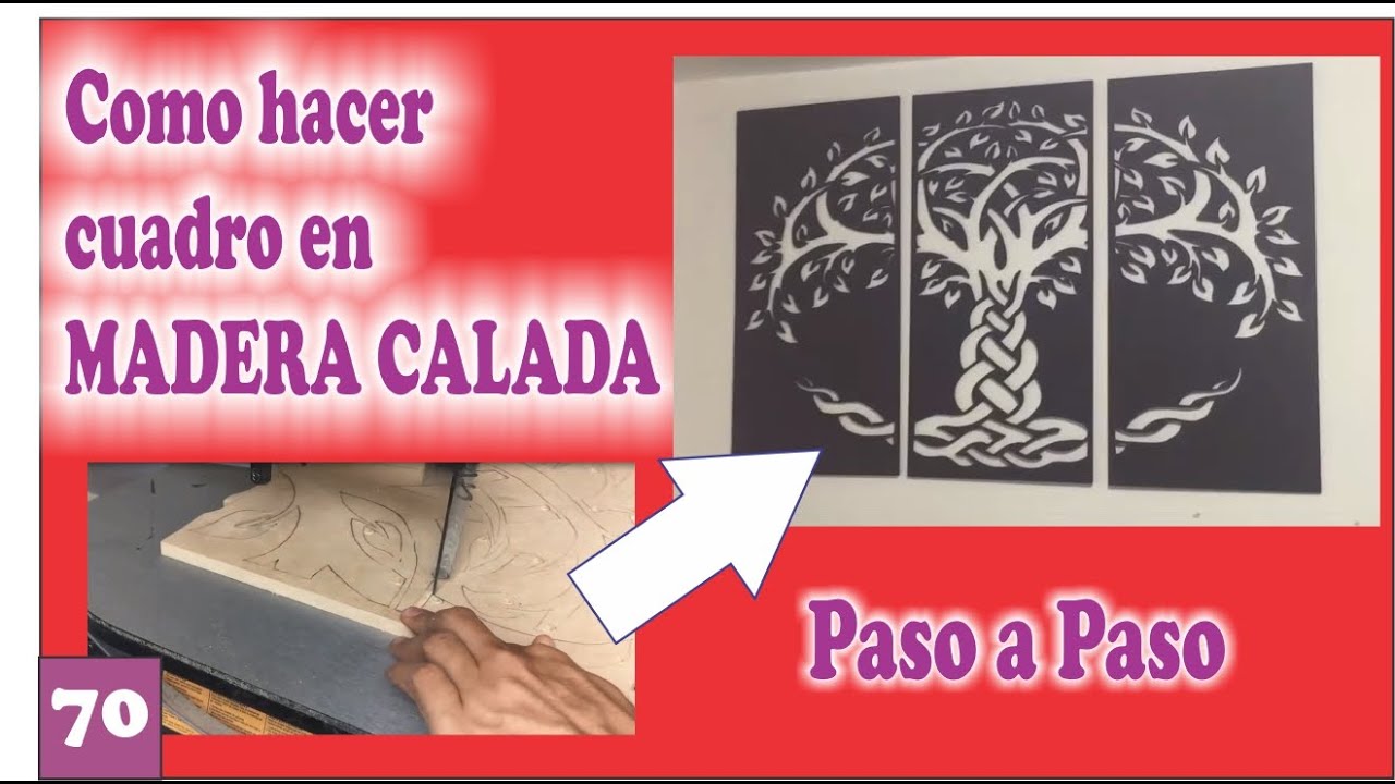Como hacer un CUADRO PASO A PASO en madera con caladora de banco ⚒