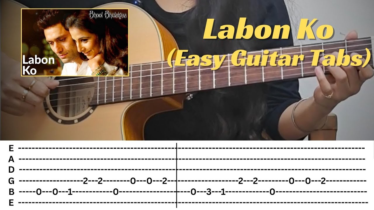 Labon Ko - Easy Guitar Tabs Lesson | Bhool Bhulaiya | KK Song | Bollywood Songs on Guitar