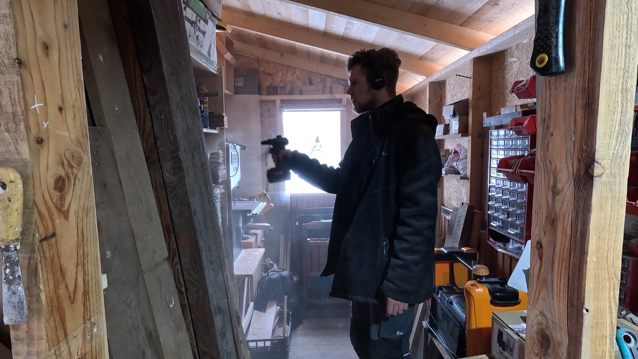 Cleaning in the woodworking shop ASMR