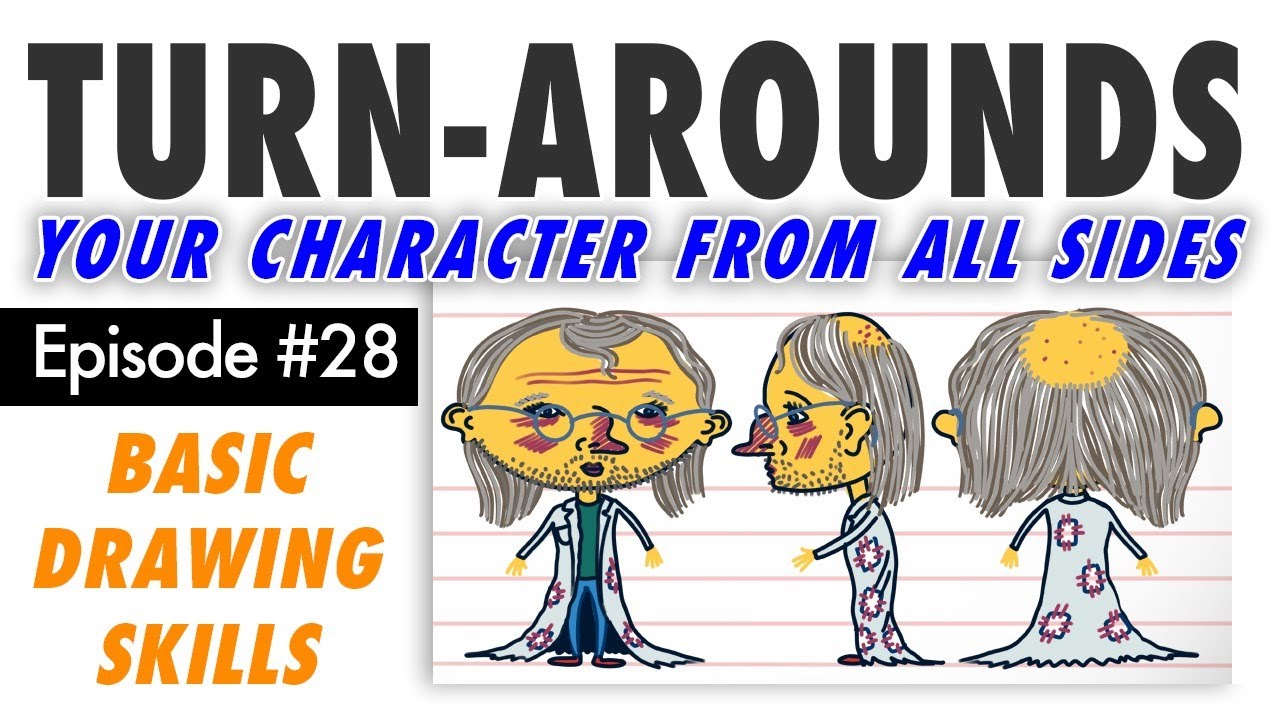 Draw a CharacterTurnaround! Rotate and Show All Sides! Free Basic Drawing Class #28