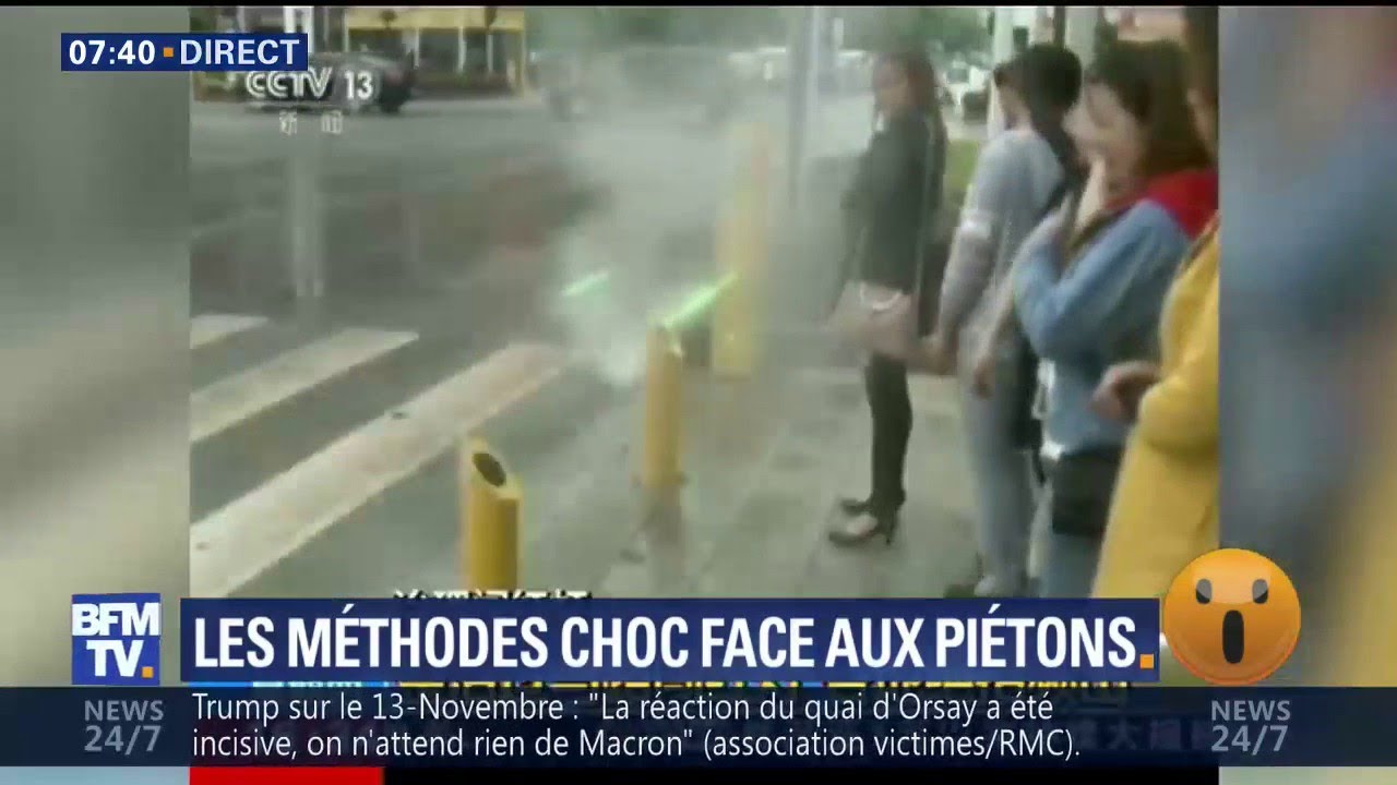 En Chine, la vidéosurveillance et des jets d’eau pour lutter contre les piétons imprudents