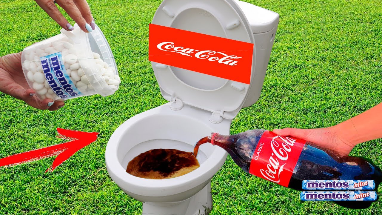 Experiment : Coca cola vs mentos in toilet
