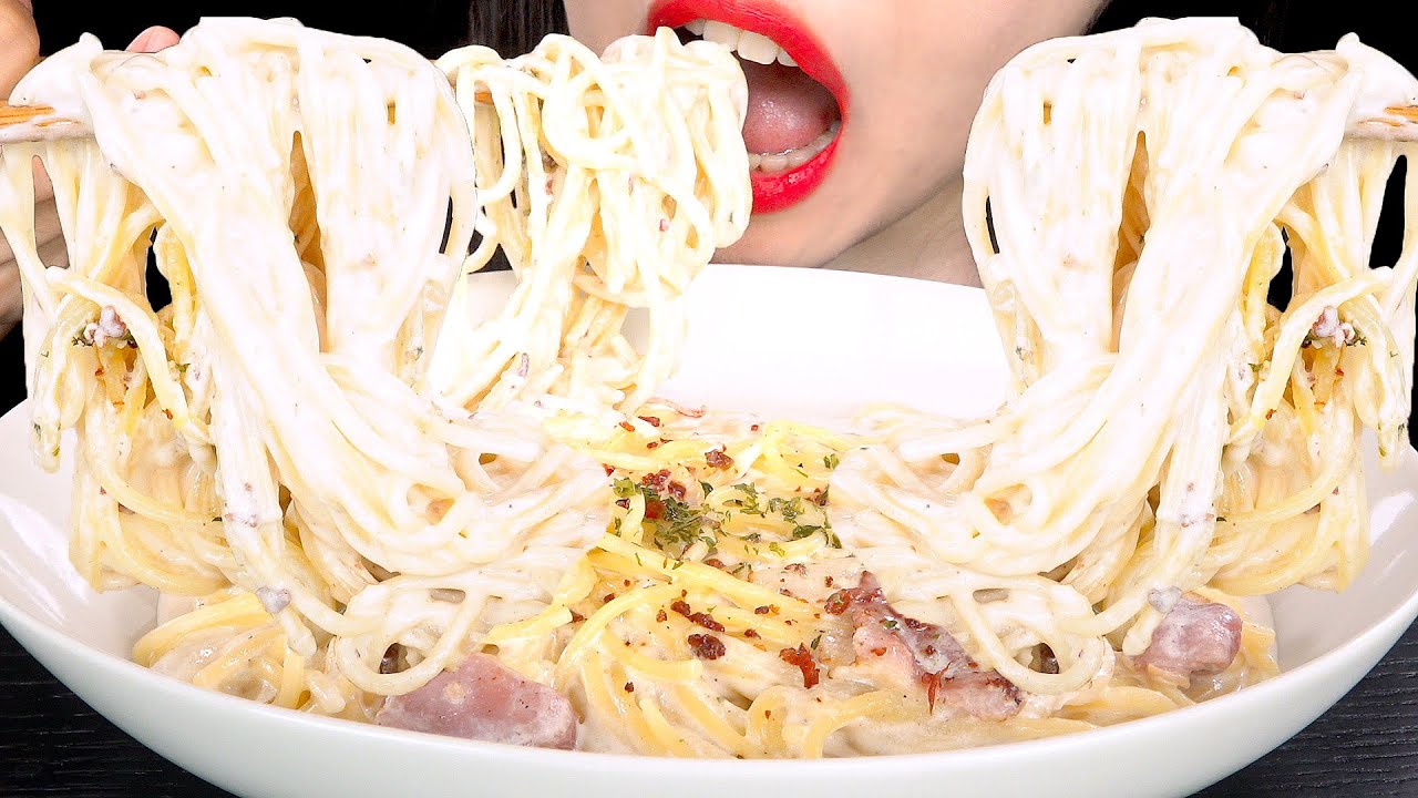 ASMR CARBONARA CREAM PASTA 까르보나라 크림파스타 먹방 MUKBANG EATING SOUNDS 咀嚼音カルボナーラパスタ | ZOEY ASMR