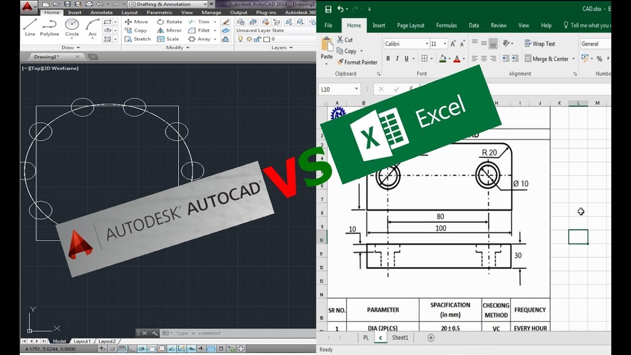 Drawing in Excel ! CAD vs EXCEL ! ASK Mechnology !!!