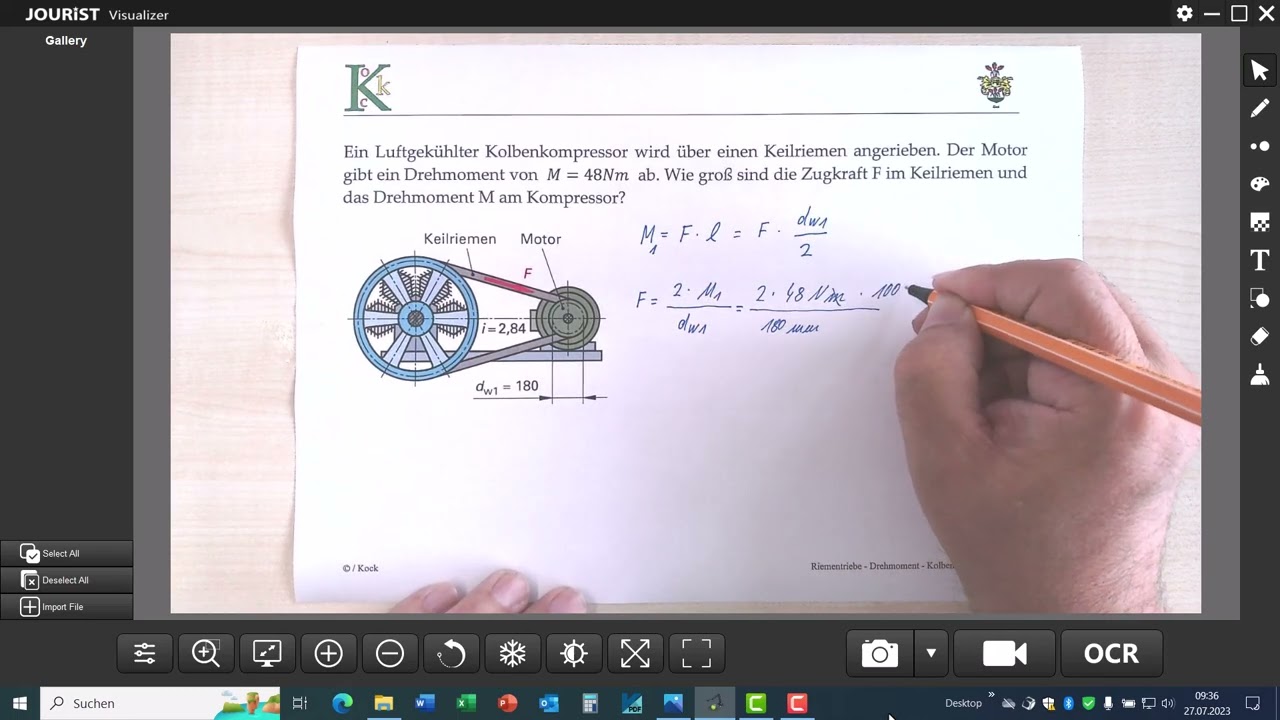 Riementriebe Drehmoment Kolbenkompressor