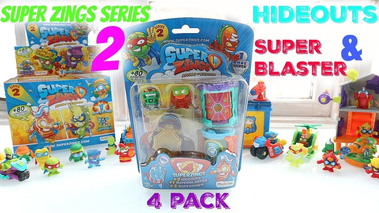 Super Zings Series 2 - Blister 4 pack Hideouts & Crystal Blaster #superzingsseries2