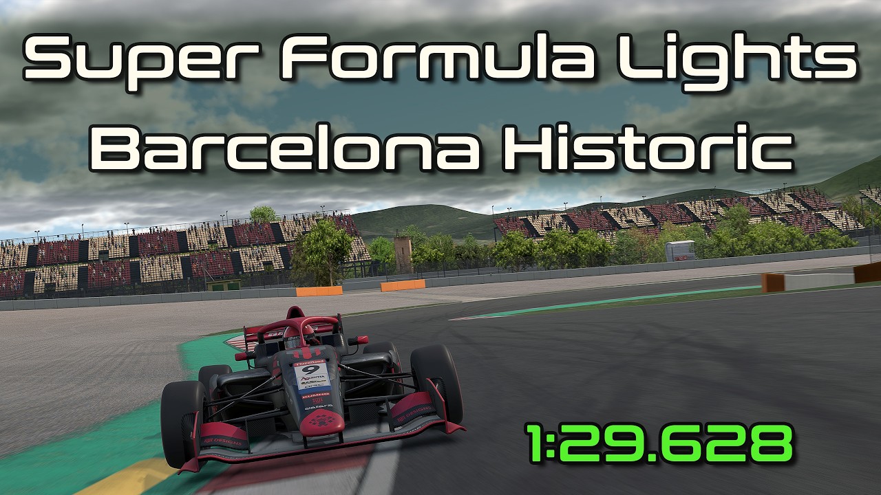 iRacing SFL Super Formula Lights Barcelona Historic Q Hotlap 1:29.628 - 2026 Season 1