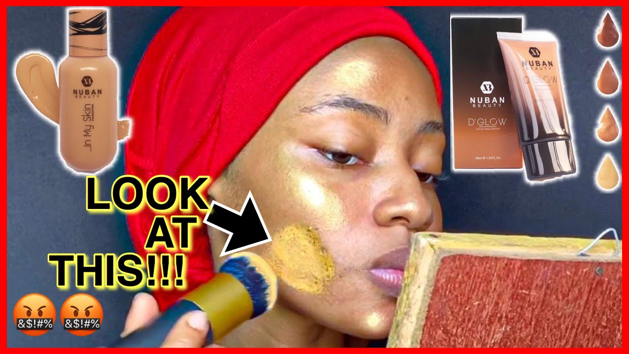 Did Jackie Aina lie about this brand?!?  NUBAN BEAUTY FOUNDATION and LIQUID highlighter REVIEW