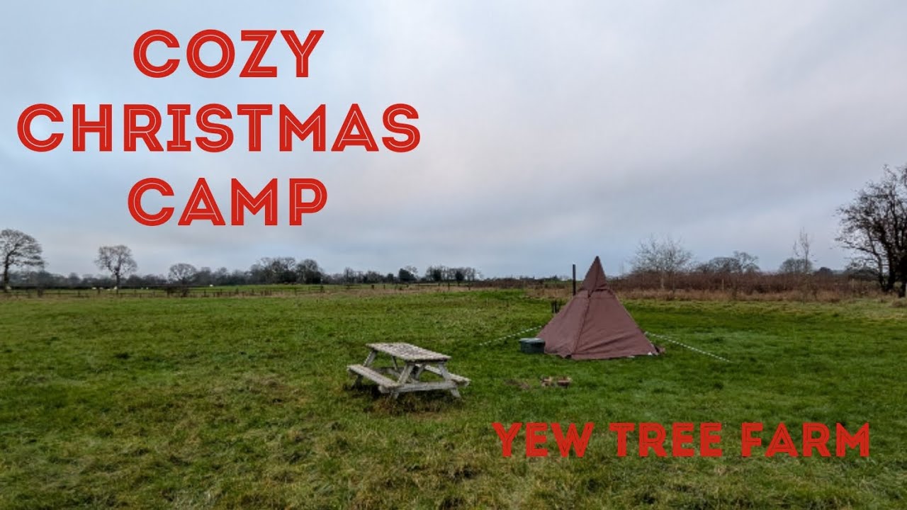Cozy Christmas camp in the hot tent.