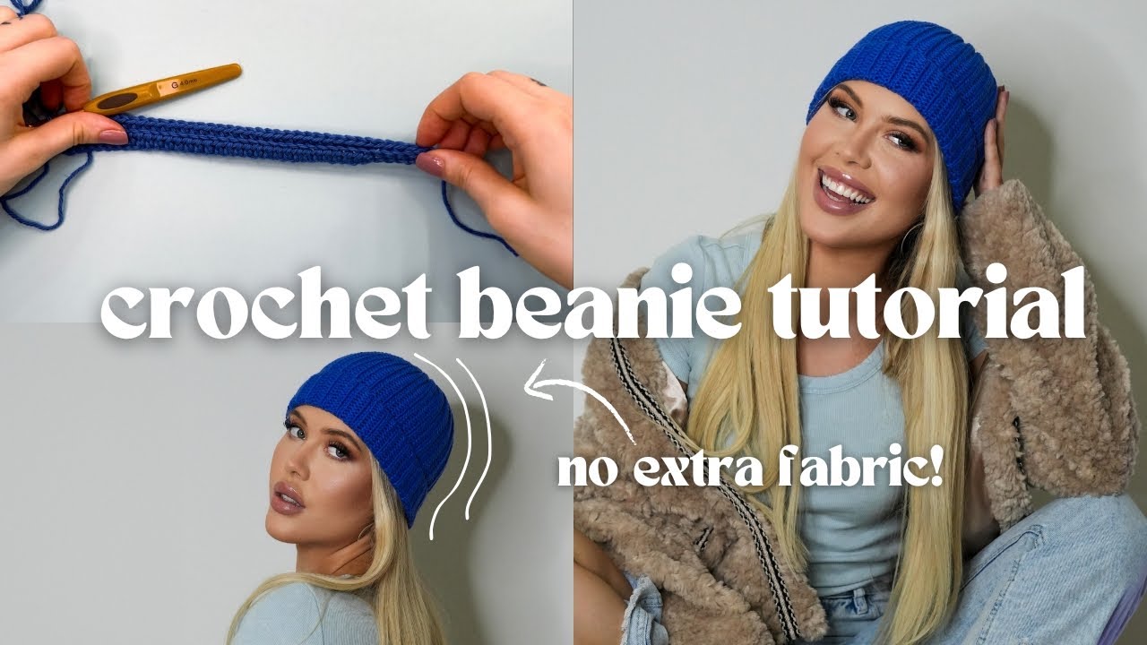 Easy Crochet Beanie | completely flat on top! no bunch beanie