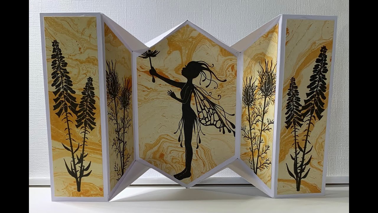 Fun fold card No special tools needed made with craft consortium papers and Lavinia stamps