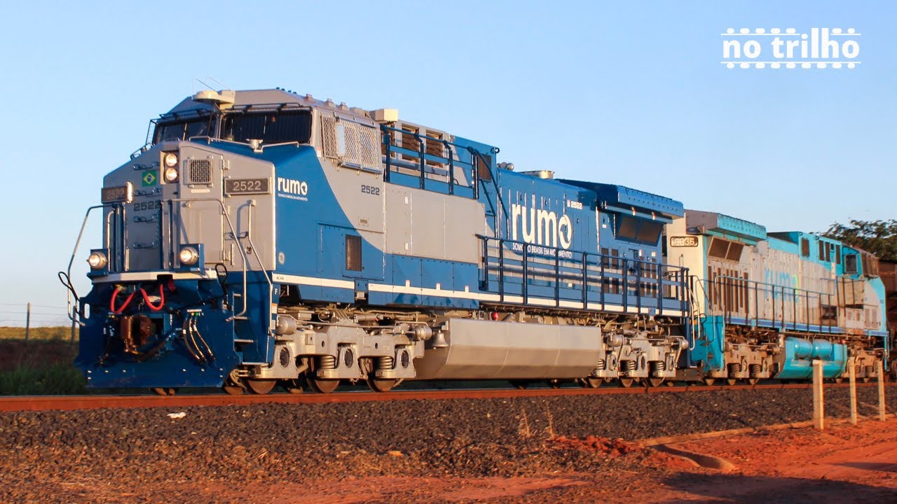 Primeira viagem da nova locomotiva GE AC44i Rumo 2522