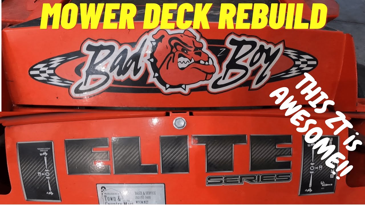 Bad Boy Elite ZT 54" mower deck spindle bearing, blade replacement.  2015 Badboy elite 54"ZT part 1