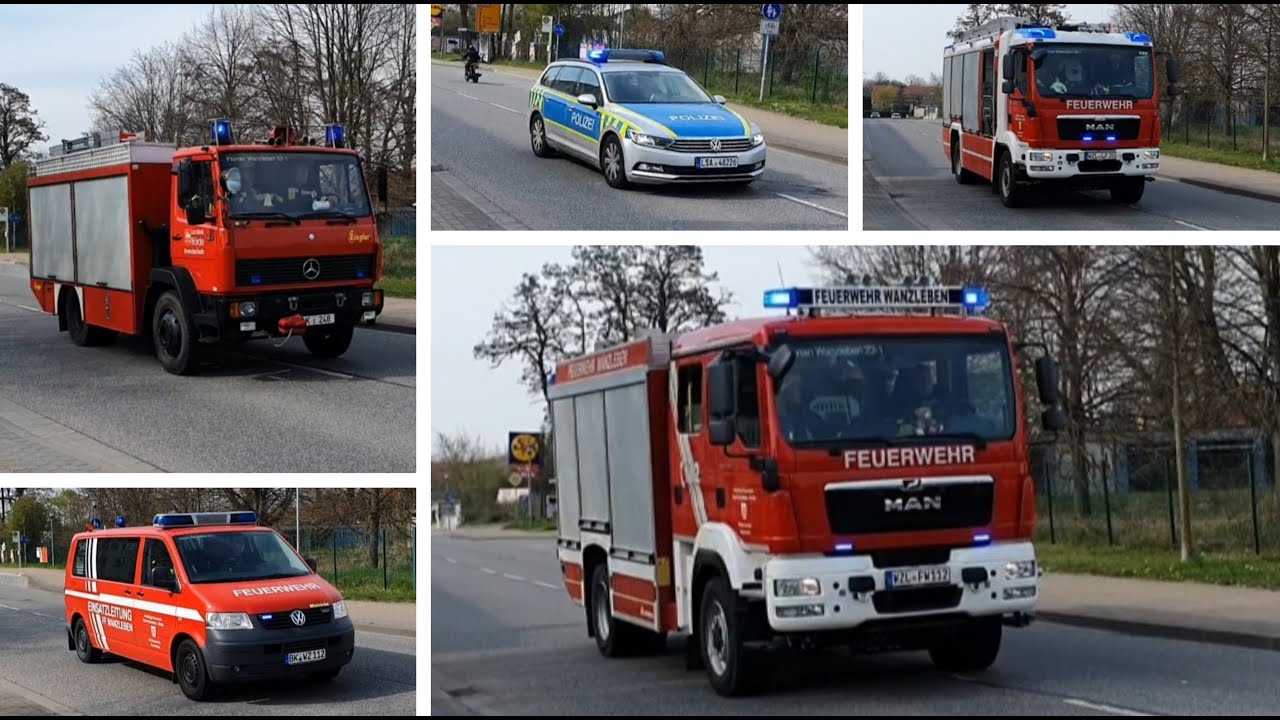 [Vollalarm] Sirenenalarm + Einsatzfahrten Freiwillige Feuerwehr Wanzleben und Polizei