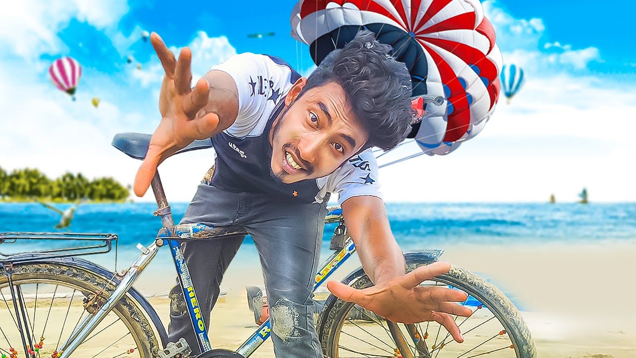 আকাশে উড়তে গিয়ে সর্বনাশ | Bicycle VS Parachute