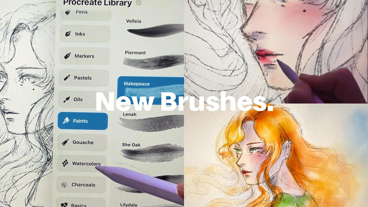 ASMR Drawing on Ipad | Watercolor Brushes in Procreate