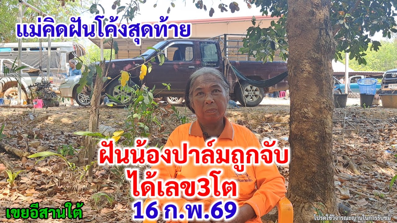 แม่คิด ฝันน้องปาล์มถูกจับ ได้เลข3โต โค้งสุดท้าย 16 ก.พ.69