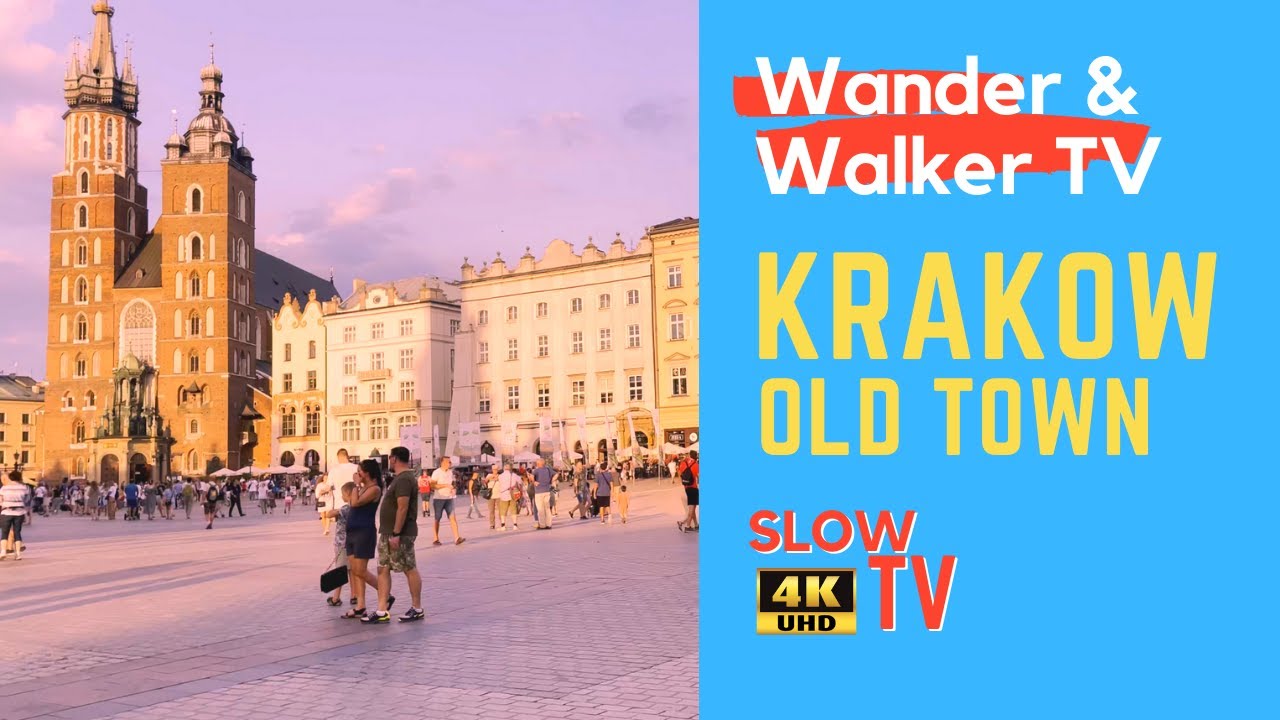 🇵🇱 Slow TV 4K - Krakow - Amazing summer sunset walk at old town