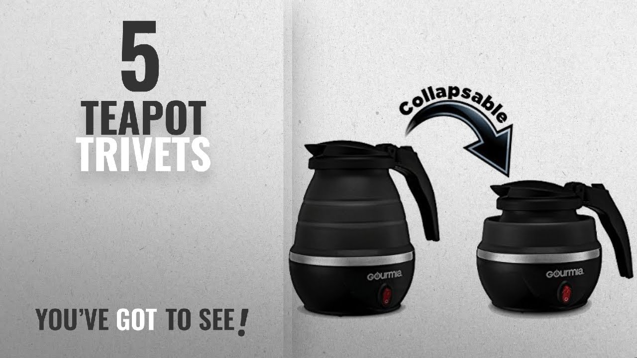 Top 10 Teapot Trivets [2018]: Gourmia GK360 Travel Foldable Electric Kettle - Food Grade Silicone,