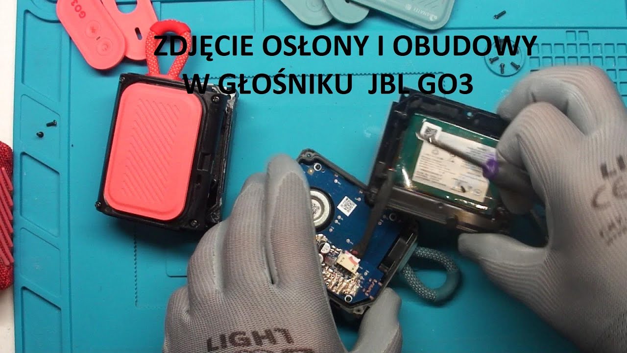 JBL GO3  demontaż osłony i obudowy, dostęp do wewnątrz