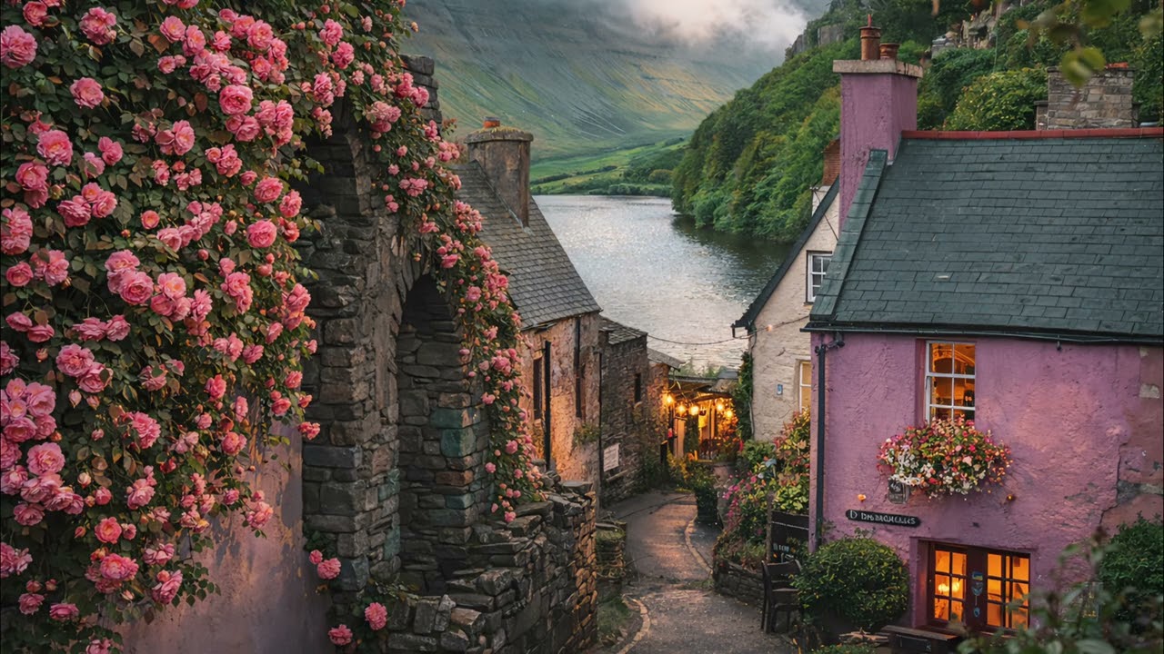 Mountain Rose Village | 4K Climbing Roses Screensaver for Samsung Frame, LG OLED & Sony Bravia