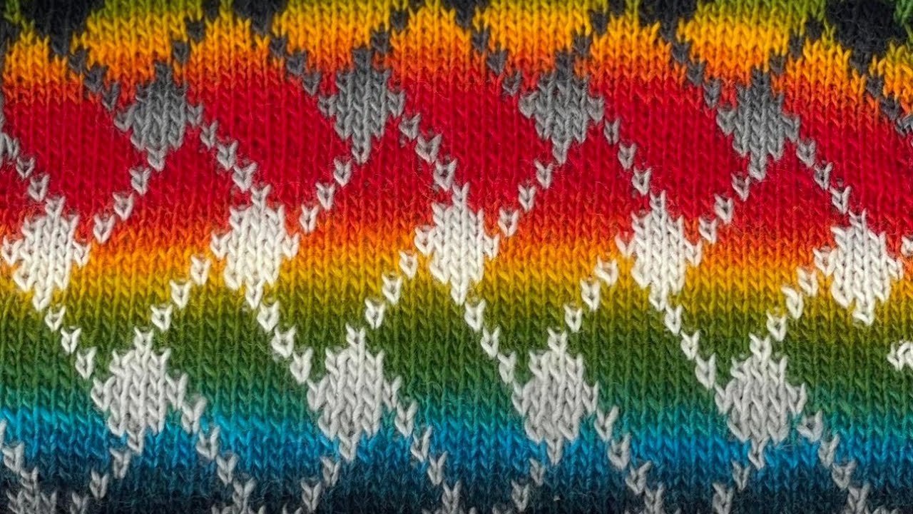 Schal Regenbogen-Rauten