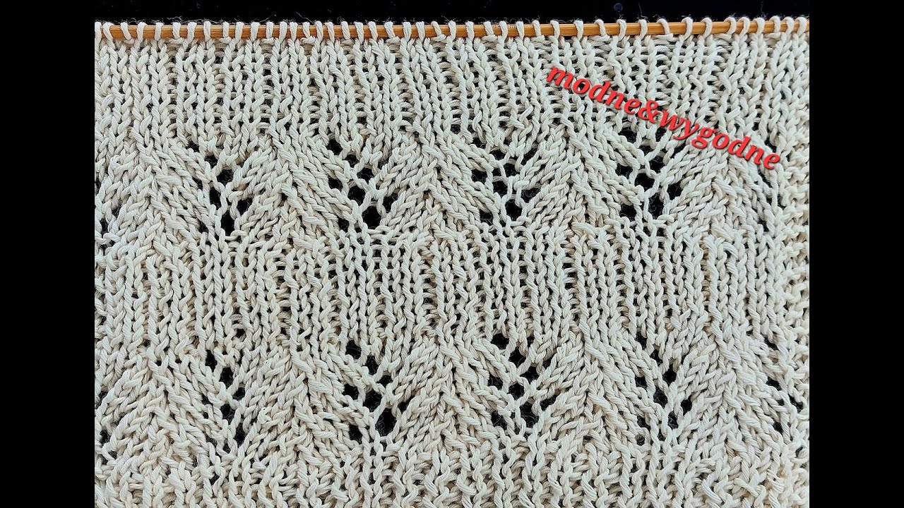 0116** Prosty ażurowy wzór. Dzierganie ze szkicem dla początkujących Tutorial